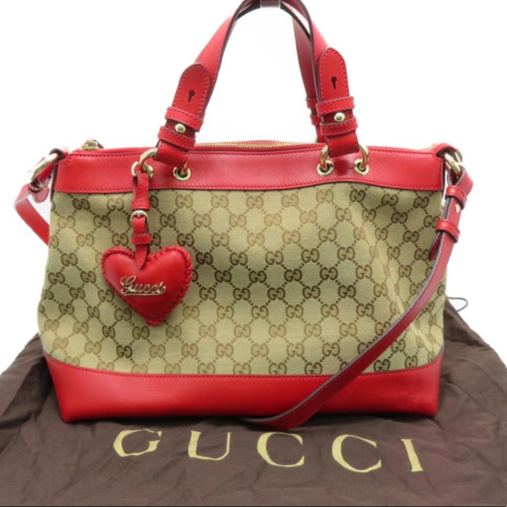 Gucci Red and Tan Crossbody Bag
